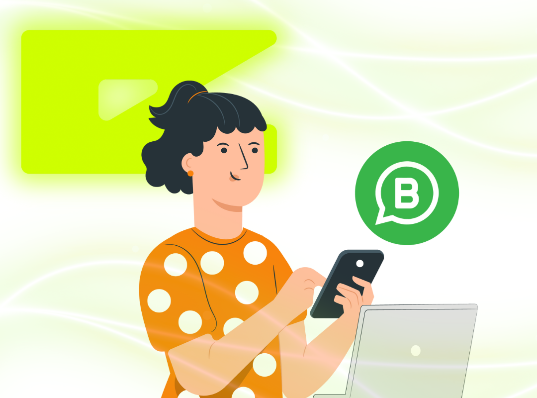 Pessoa usando WhatsApp Business com IA integrada para atendimento inteligente